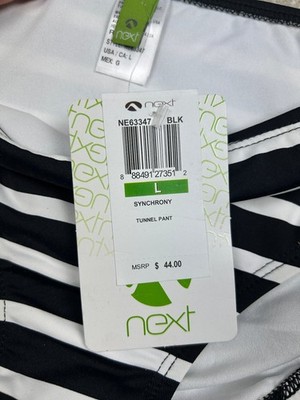 Next Swimwear Bottom Women's Black White Striped Size L Side Tie