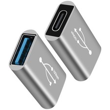 USB C to USB 3.0 Adapter 2 Pack ,USB Type-C Female to USB A Female Coupl.