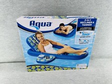 AQUA AZL14856Z - 2-in-1 Pool Float Aqua Navy 2-in-1 Recliner  Tanner