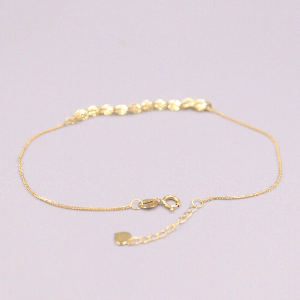 Pure 18K Yellow Gold Phoenix Feather Wheat Chain Bracelet 0.5-0.7g 7.48"L 2.5mmW - Image 4 of 4