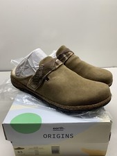 Earth Origins Women's Eloise Slide Clog Faux Fur Lined Taupe Suede Size 8.5