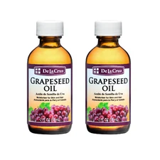 De La Cruz® Grapeseed Oil, Expeller-Pressed, Hexane-Free, 2 OZ, USA  (2 BOTTLES)