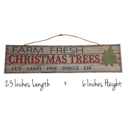 Christmas Tree NEW Hanging Sign -Farmhouse Xmas -Unbranded -Decorations 