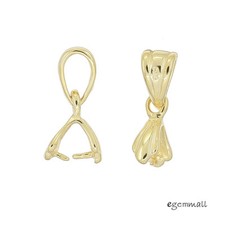 2PC 18kt Gold Plated Sterling Silver Pinch Bail Pendant Clasp 99157