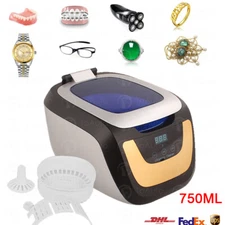 750ML Auto Digital Ultrasonic Cleaner Jewelry Watch Glasses Lens Washing Machine