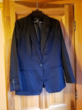 Ladies Apostrophe Blazer Work Jacket Dressy Lined Black 1 button closure Size 10