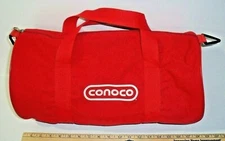 Vintage Conoco Red Canvas Duffle Gym Bag, Rare!