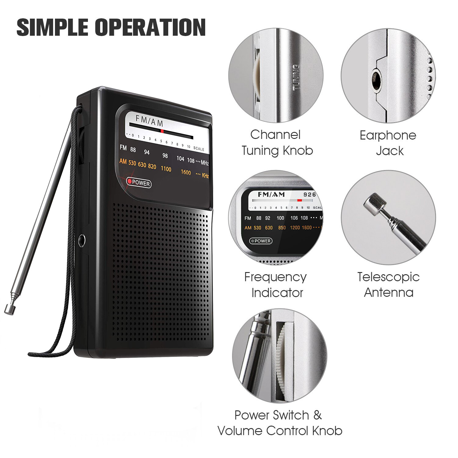 AM FM Radio, Battery Operated Radio, Portable Pocket Radio with Best ...