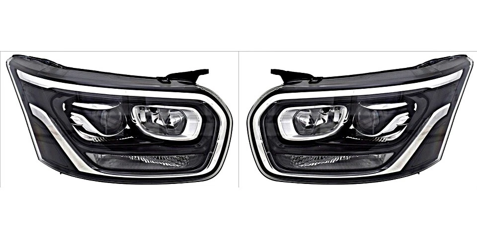 TYC Black Headlights Pair LED For FORD Transit V363 Bus 16 
