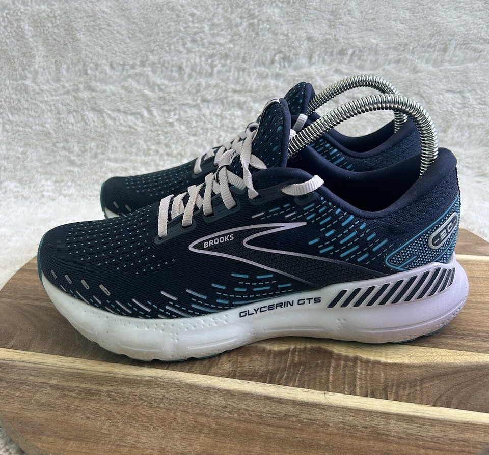 Brooks Glycerin GTS 20 Womens 8.5D Wide Navy/Lavender Trail Running