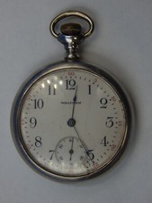Vintage Waltham Watch Co. Grade 610 7j Hand Wind Pocket Watch w/ Sterling Case