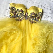 Vtg y2k yellow micro mini
