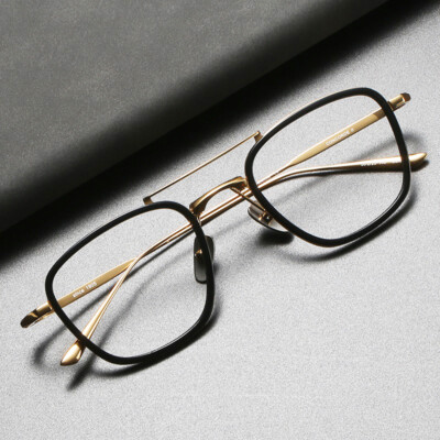 Double Bean Metal Eyeglasses CONCORDE2 Unique Design Big Size Square Frame