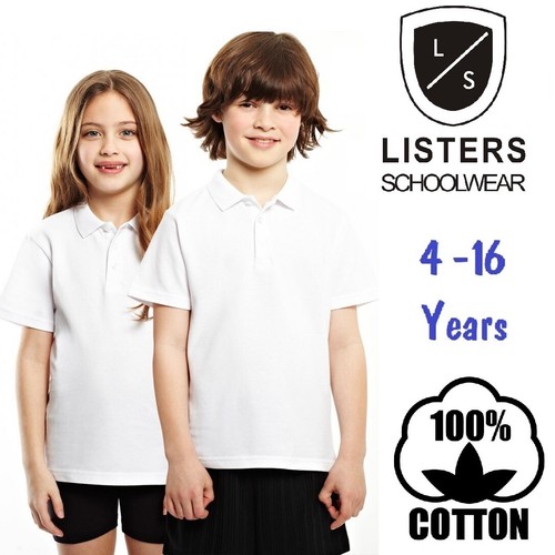 Boys Girls Polo Shirt 100% Cotton 