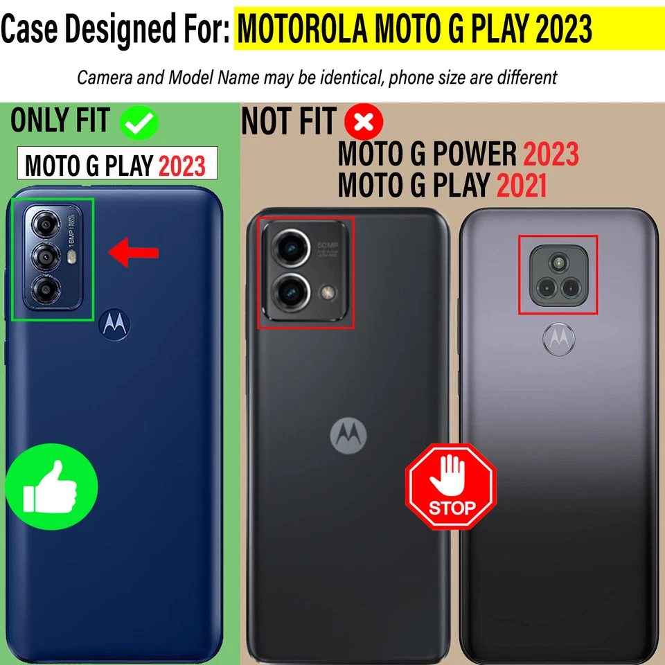 Funda para teléfono Motorola Moto G Play 2023 a prueba de golpes + pantalla de vidrio templado Foto 2 de 4