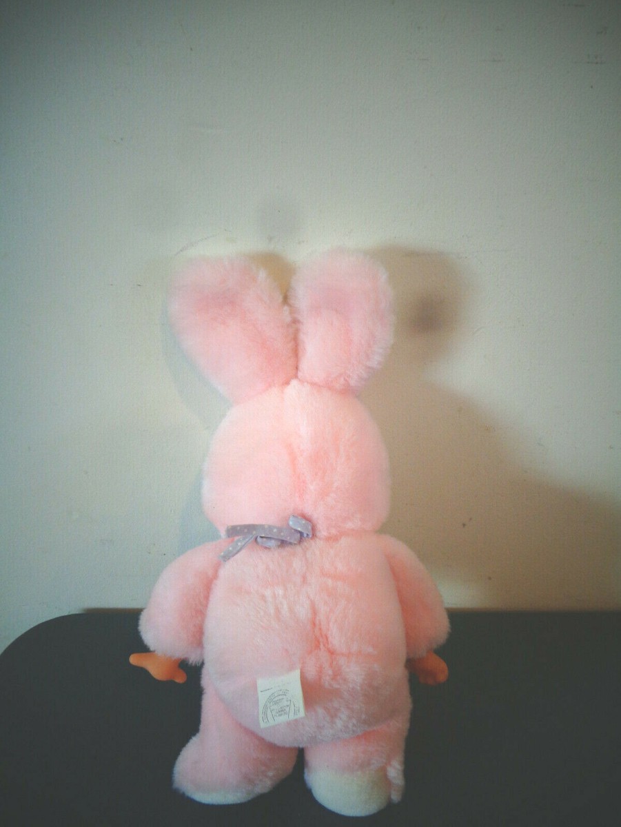 MONCHHICHI 1993 PINK BUNNY PLUSH RUBBER FACE MONCHICHI DOLL 9