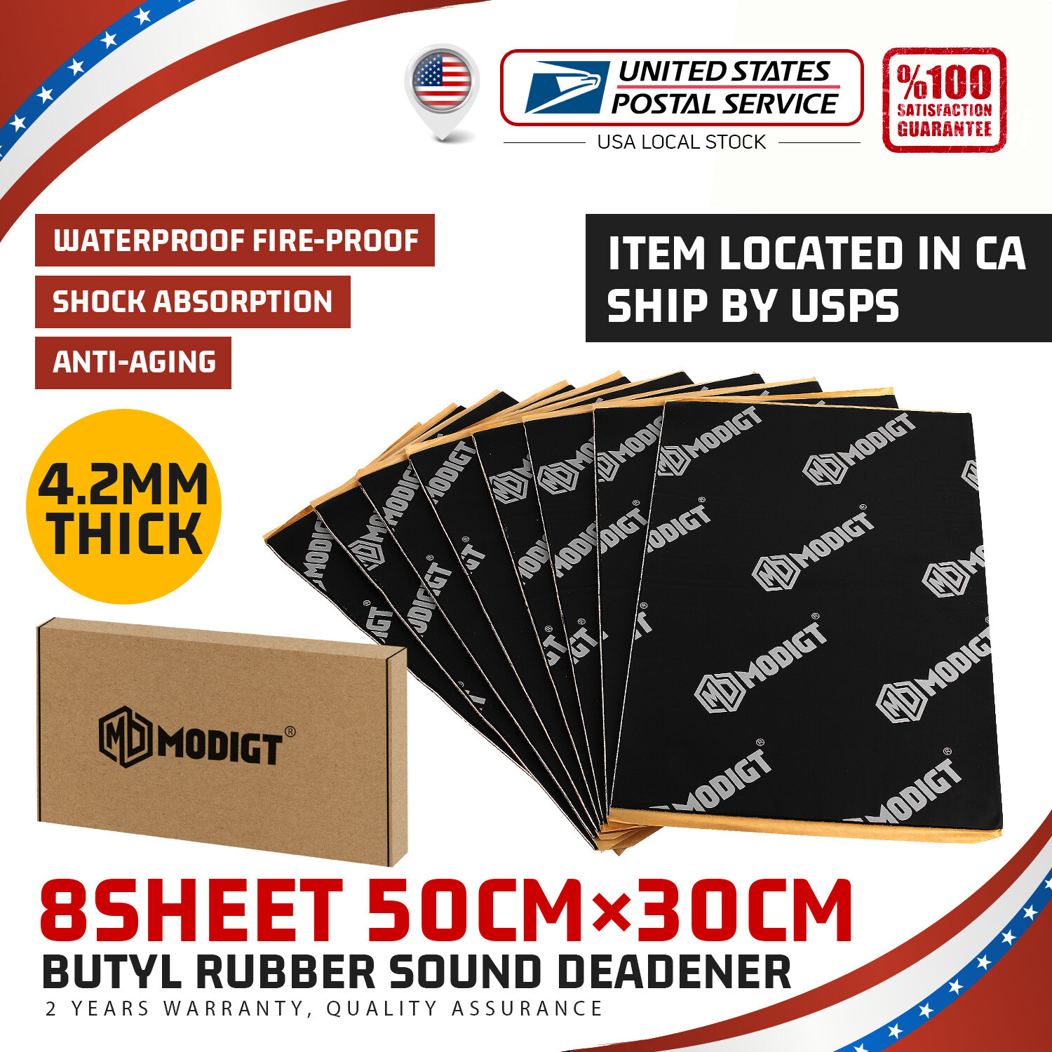 Car Butyl Automotive Underlay Sound Deadener Noise Insulation Mat 165mil