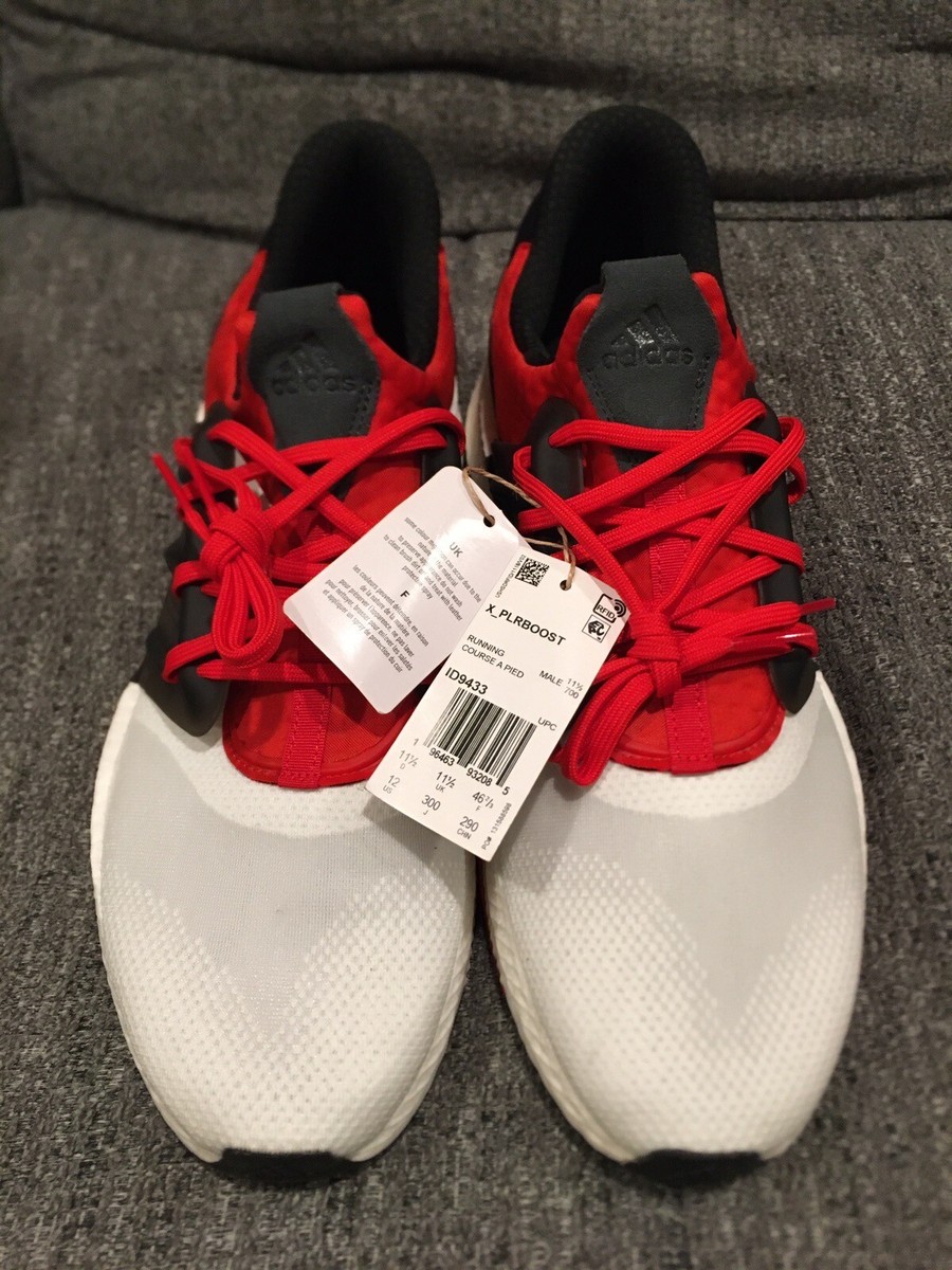 Adidas X_PLR Boost White Vivid Red Shoes Sneakers Mens Size 12