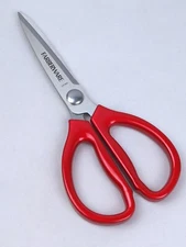 FABERWARE Kitchen Shears,  HIGH-CARBON Stainless Steel, RED Ergonomic Handle