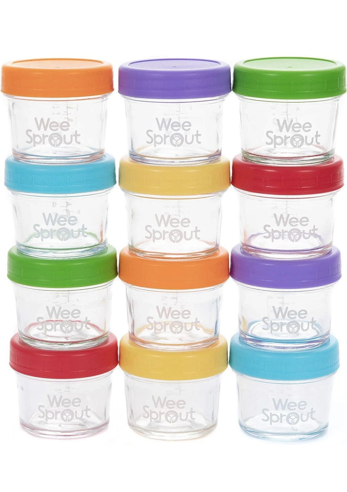 Wee Sprout Glass Baby Food Storage Jars,Set of 12- 4oz Jars w Lids,Bright Colors
Opens in a new wind
