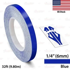 1/4" Roll Vinyl Pinstriping Pin Stripe Solid Line Tape Decal Sticker 6mm BLUE
