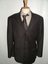 MENS ISAIA NAPOLI BLAZER SIZE 44 R 100 WOOL GRAY MADE IN ITALY STRIPED 165