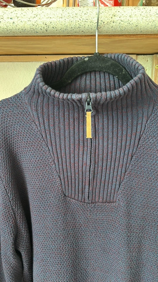 MILANO Италии вязаный высокий воротник 1/4 молнии лучший Sport моды мужской свитер размер XL - Изображение 3 из 4