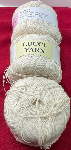 Lucci Yarns Hemp Lot of 3 Fisherman Natural Fiber Sustainable New Balls - Picture 5 of 5
