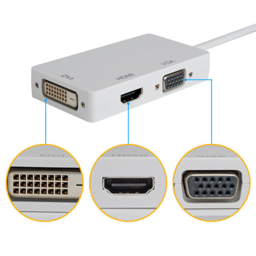 Mini Display Port Thunderbolt DP Cable to DVI VGA HDMI Adapter For Apple MacBook - Afbeelding 1 van 1