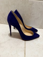 Christian Louboutin Pigalle Follies 100 Heels Suede Encre Velours EU 36 UK 3