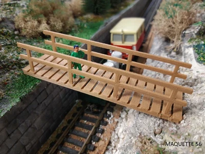 MAQUETTE 56 ho lot 2 ponts imitation bois passerelles 1/87 décor diorama maquette modelisme