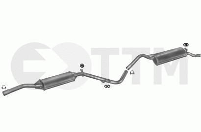 Ligne d'échappement Skoda Felicia 1.3 68cv 1998-2001, pot d'échappement arrière anti-corrosion