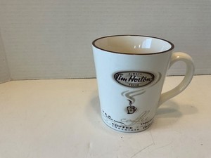 2005 Tim Horton 12 oz Coffee Mug Limit Edition White/ Yellow #005