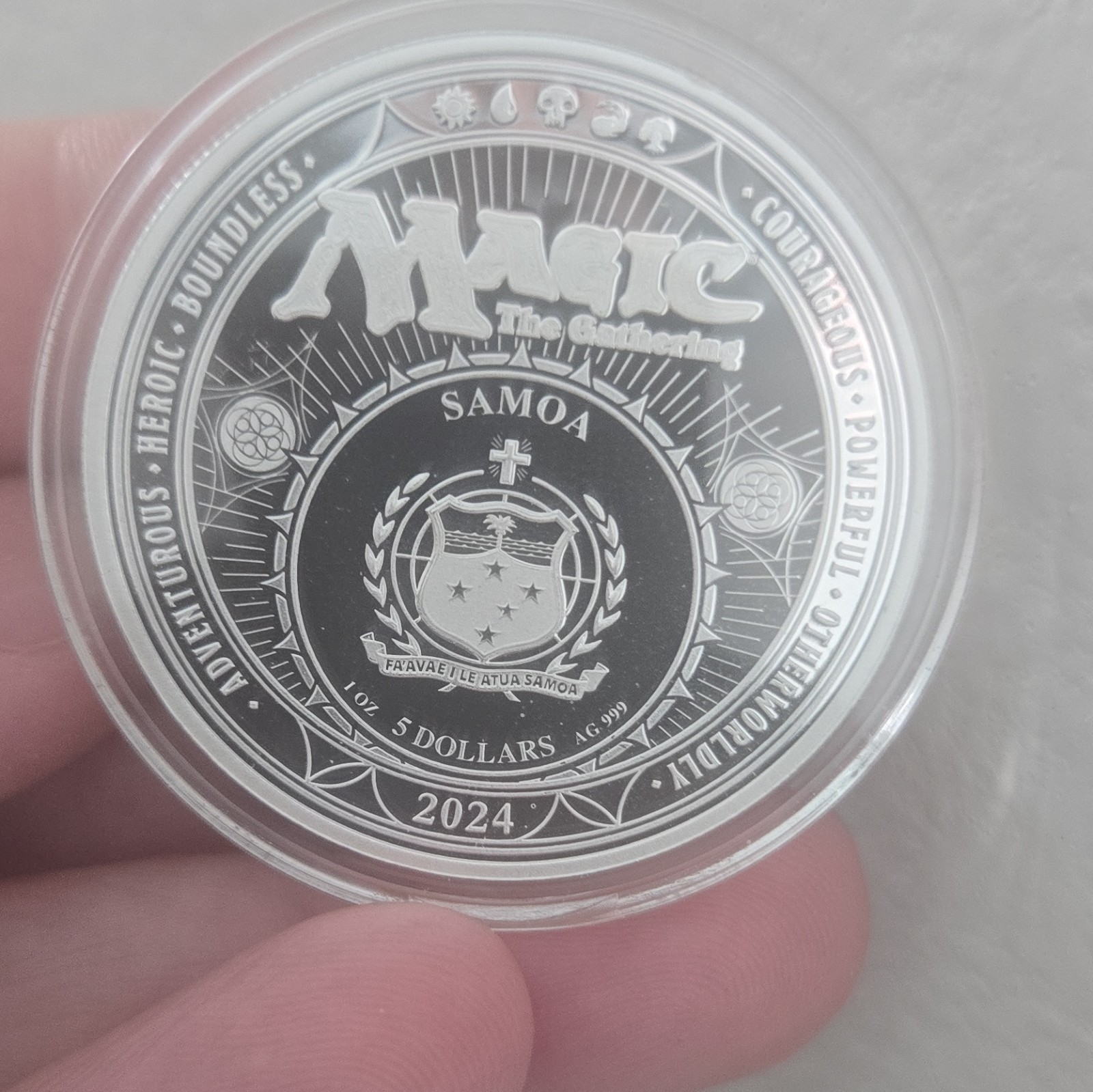 Magic: The Gathering Black Lotus Beta Edition Samoa $5 2024 Proof Silver Coin view 5