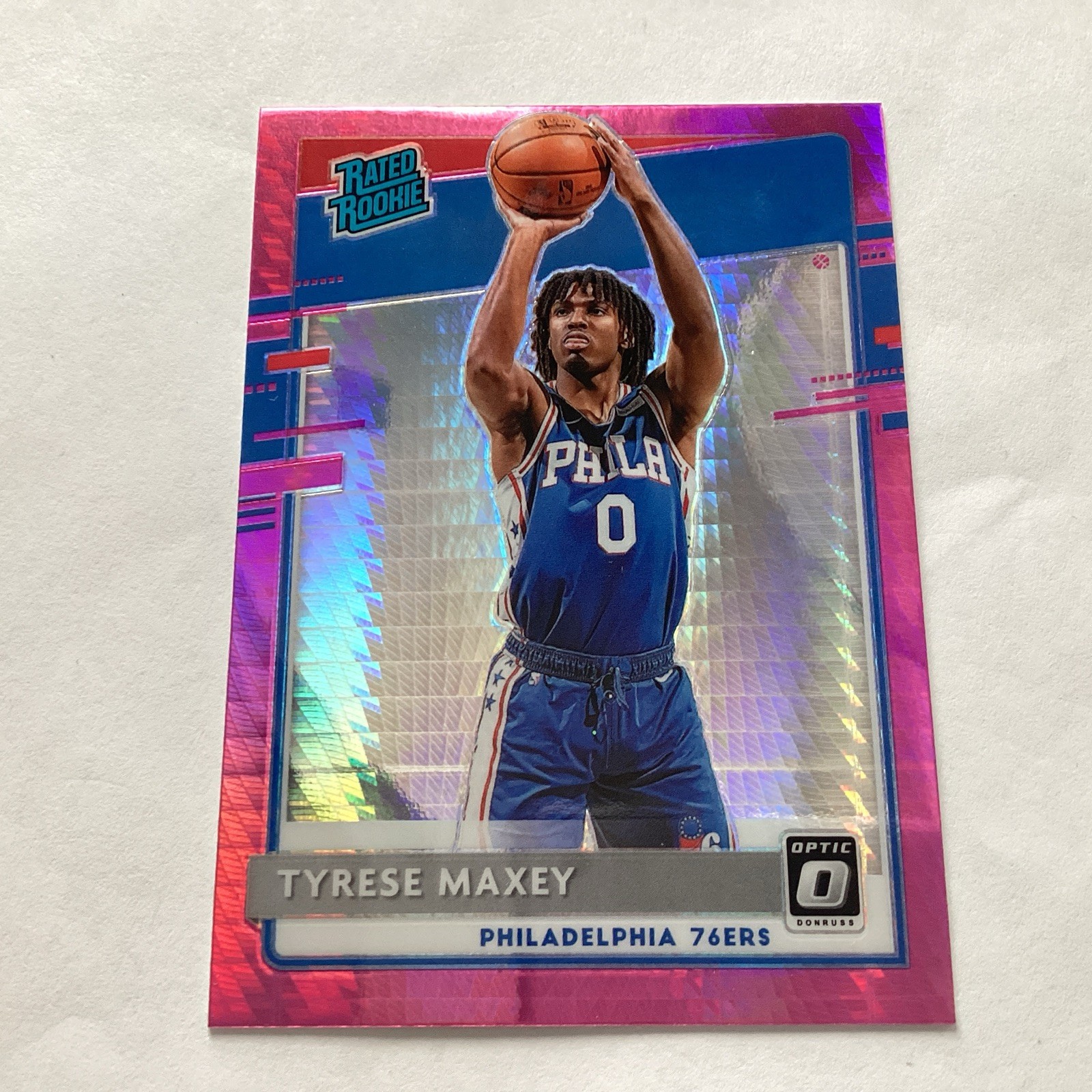 2020-21 Panini Donruss Optic - Rated Rookie Tyrese Maxey #171 Pink Hyper Prizm 