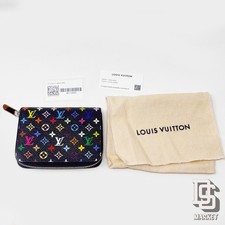 NEW LOUIS VUITTON TAKASHI MURAKAMI MULTICOLOR NOIR BLACK ZIPPY COIN WALLET POUCH