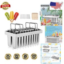 Heavy Duty 20PC 85ml Stainless Steel Popsicle Molds, Round Head Commercial
