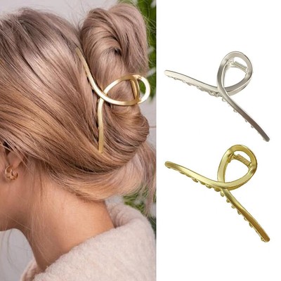 Hair Claw Clips Gold Metal Clips Claw Large Hair Clip for  display picture 3
