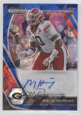 2021 Panini Prizm Draft Picks Blue Ice 6/75 Malik Herring #DPA-MHE Auto ln4