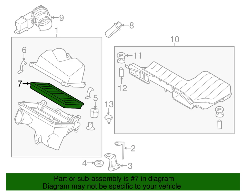 原始设备制造商全新发动机空气过滤器 Xterra Sentra Quest Murano Maxima Altima 16546-0Z000 — 第 3/3 张图片