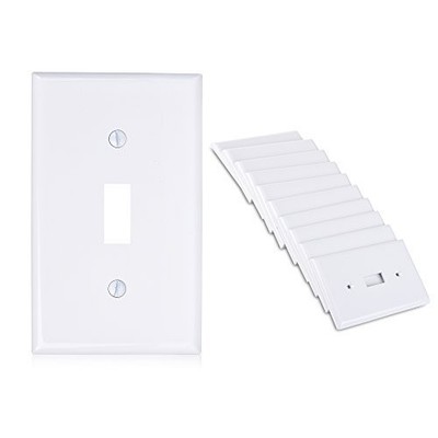 Cable Matters [UL Listed] 10-Pack Single-Gang Toggle Switch Wall Plate (Wall Swi