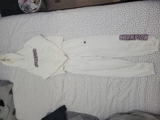 White Champion Tracksuit Set Girls Size 9-10 Years Excellent Condition