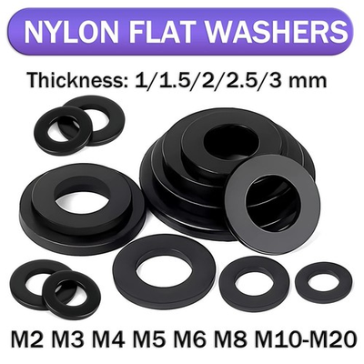 #ad #ad Black Nylon Plastic Flat Washers Penny Washers Metric M2 M3 M4 M5 M6 M8 M10 M20 $46.12