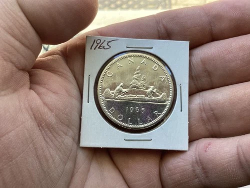 1965 Canada Silver $1 Dollar Coin AU