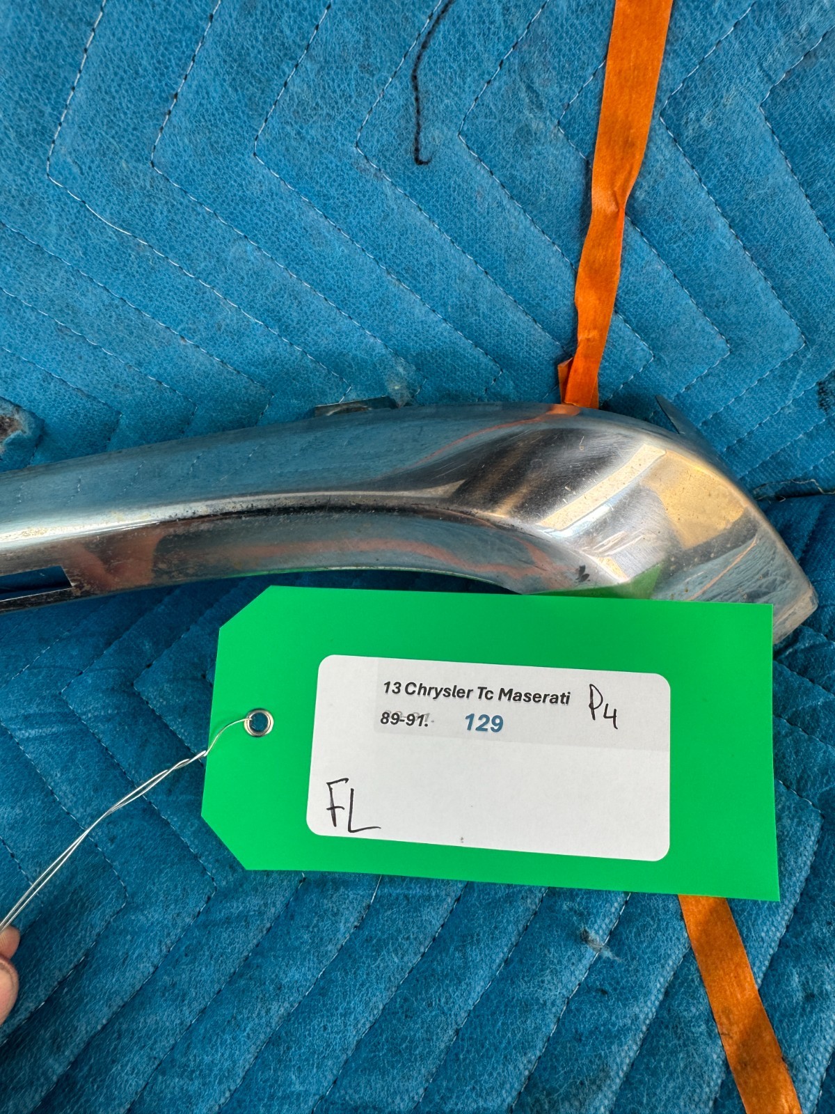 1989-1991 Chrysler TC Maserati 46K Front Left Bumper Molding Chrome OEM
