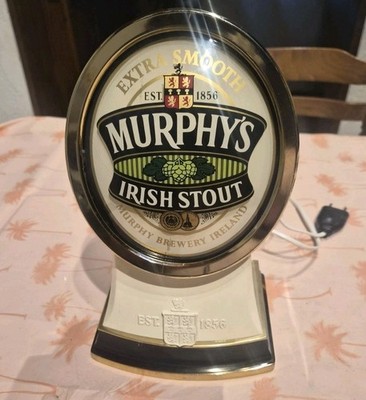 VINTAGE BIERZAPFANLAGE LEUCHTSCHILD WERBUNG MURPHY'S IRISH STOUT