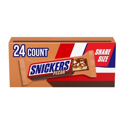 SNICKERS Pecan Milk Chocolate Candy Bar - Full Size 1.41 Ounce (Pack of 24)