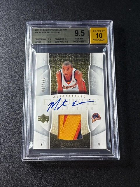 Monta Ellis BGS 9,5/10 2005 Exquisite #76 Rookie RC Patch Auto 47/225 Warriors