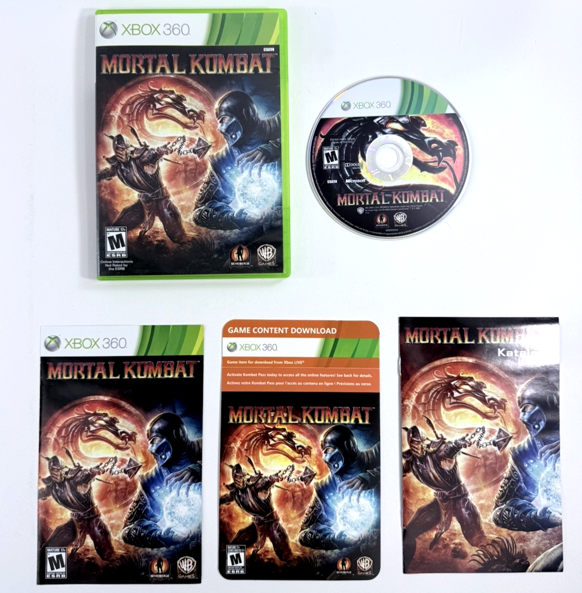Mortal Kombat (Microsoft Xbox 360, 2010) Game Case Manual Inserts