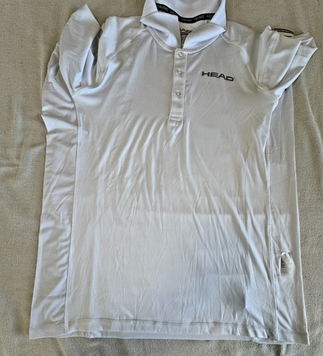 HEAD Herren Spacedye Gotham Poloshirt XL Weiß Performance Kurzarm Neu mit Etikett - Bild 6 von 20
